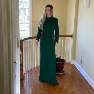 NWOT Badgely Mischka Emerald Evening Gown, 14